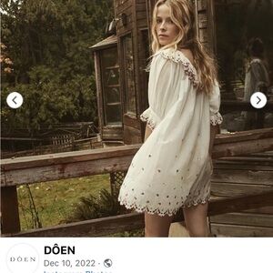 Doen Chateau Dress with Floral Embroidery